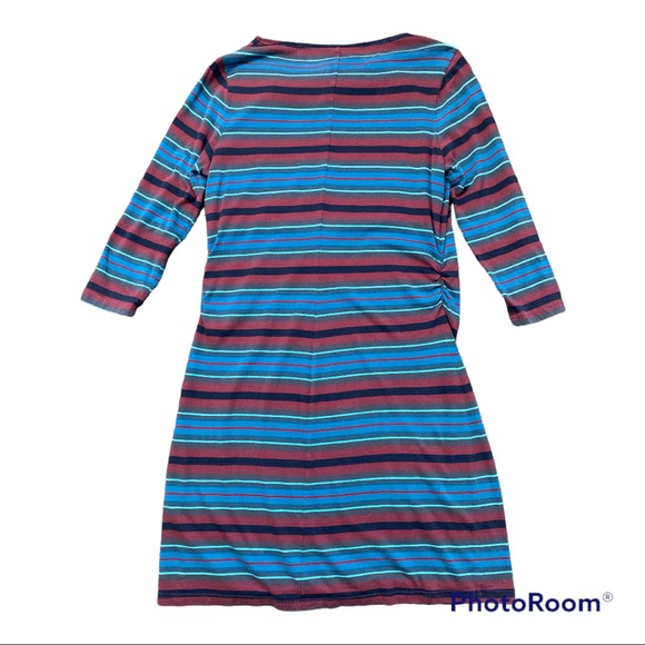 Patagonia Dress Mid Sleeve Cotton Striped Summer Fall Large - Picture 3 of 6